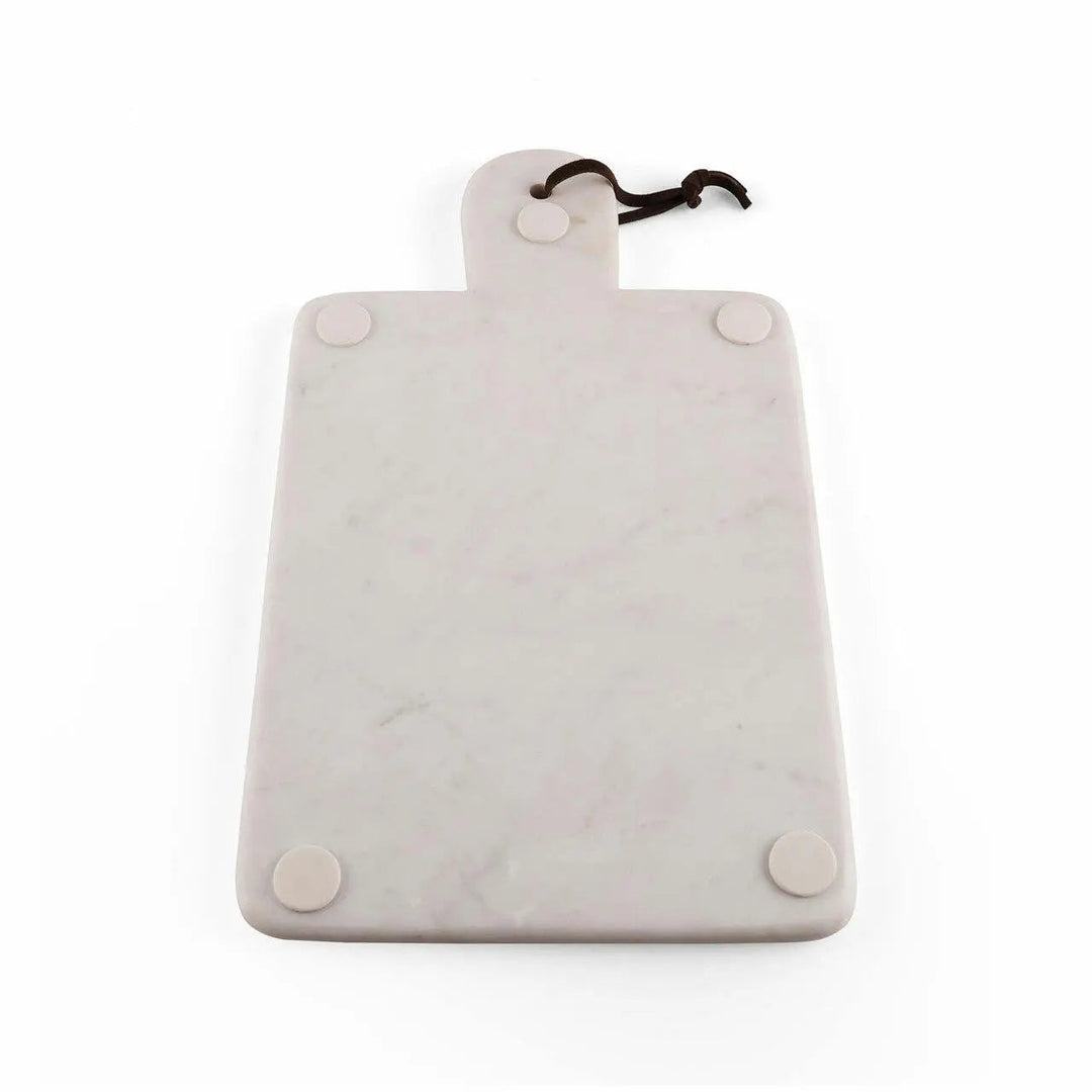 Marble &amp; Leather Strap Charcuterie Cutting Board