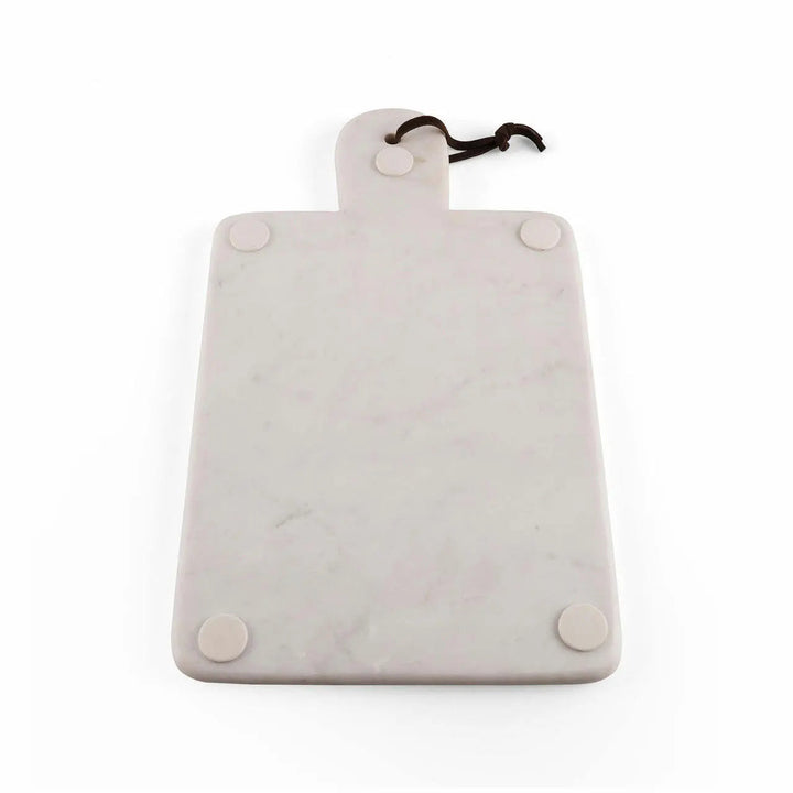 Marble &amp; Leather Strap Charcuterie Cutting Board