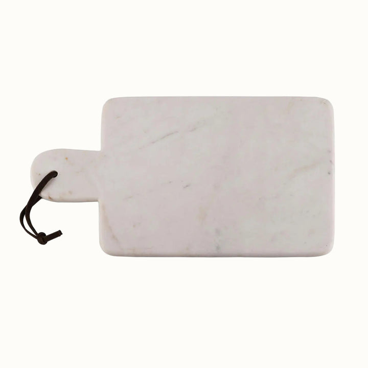 Marble &amp; Leather Strap Charcuterie Cutting Board