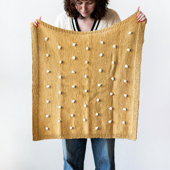 Handcrafted Bobble Chunky Knit Baby Throw Blanket
