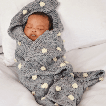 Handcrafted Bobble Chunky Knit Baby Throw Blanket