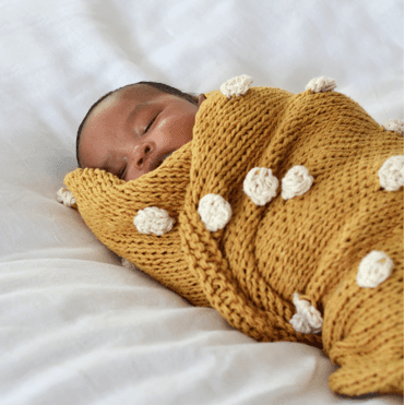 Handcrafted Bobble Chunky Knit Baby Throw Blanket
