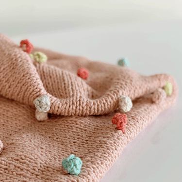 Handcrafted Bobble Chunky Knit Baby Throw Blanket