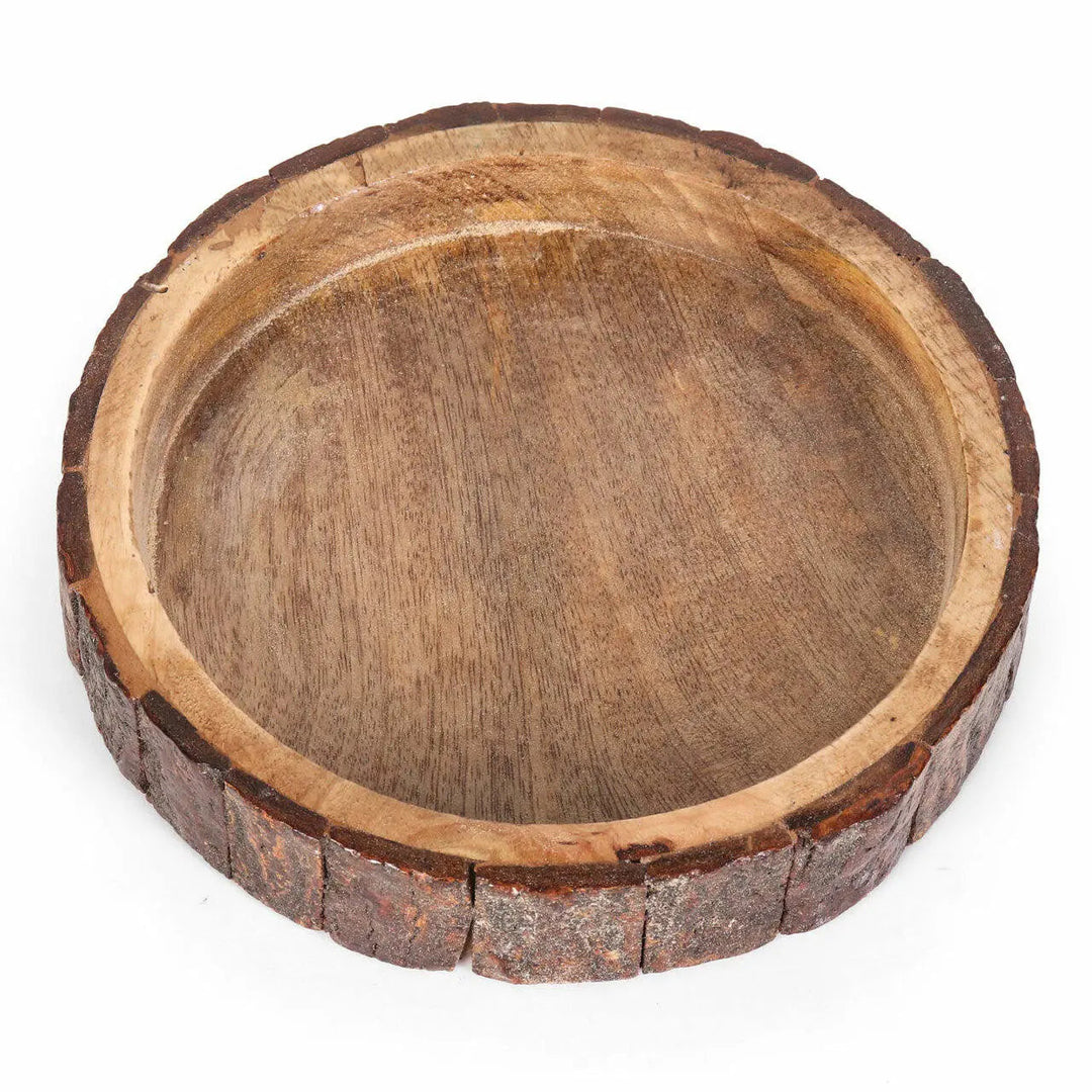 Handcrafted Mango Wood Bark Serving Bowls, 3 Ct.