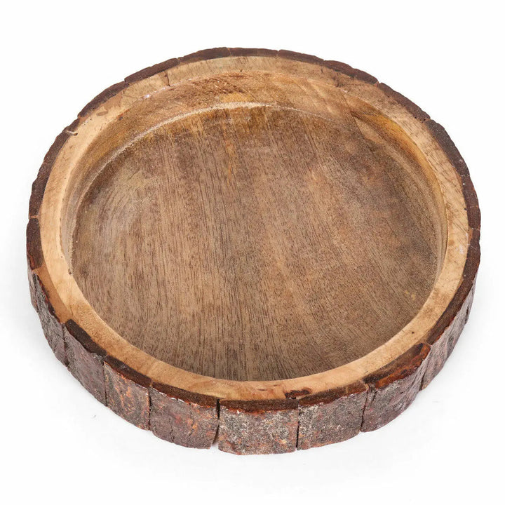 Handcrafted Mango Wood Bark Serving Bowls, 3 Ct.