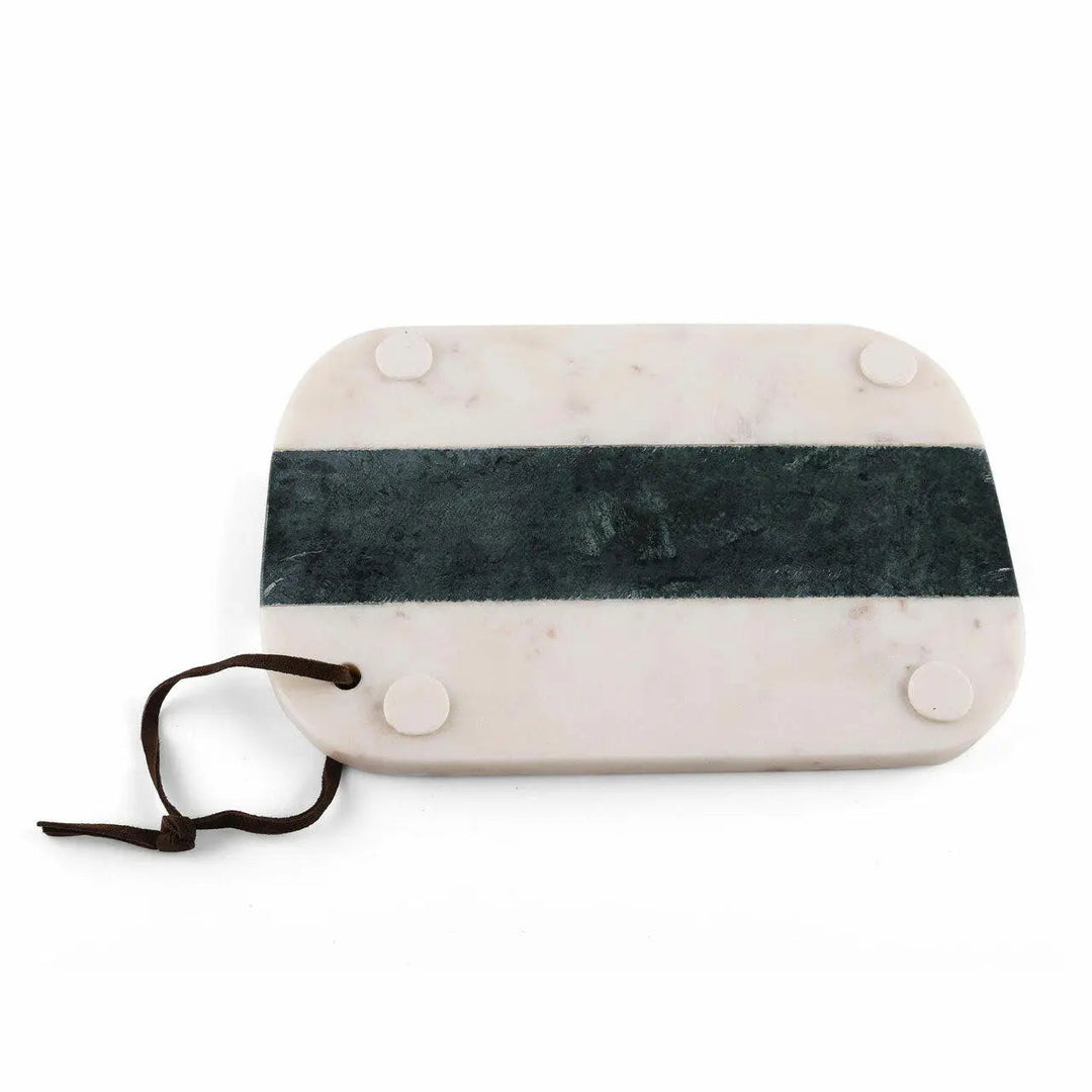 Handcrafted Green &amp; White Marble Cutting Board