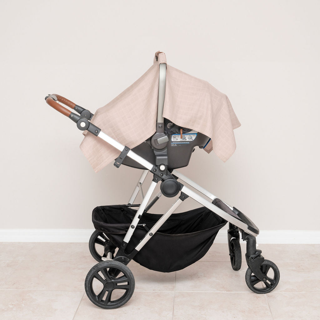 Organic Muslin Baby Car Seat Canopy, 44" x 30"