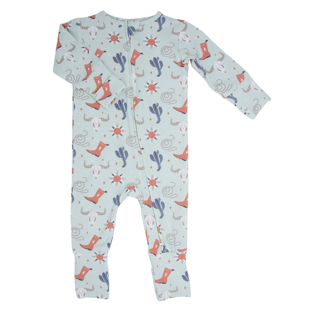 Vegan Baby Western Romper, Two-Way Zip, Unisex