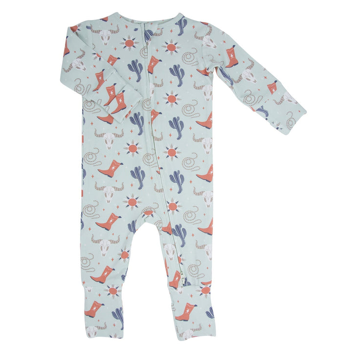 Vegan Baby Western Romper, Two-Way Zip, Unisex