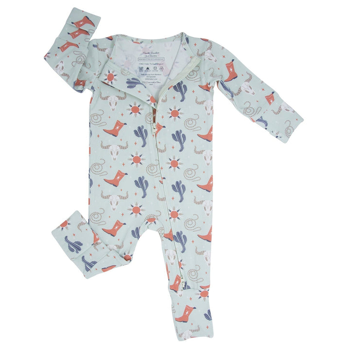 Vegan Baby Western Romper, Two-Way Zip, Unisex