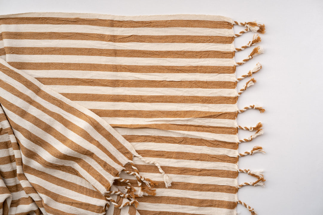 Handcrafted Turkish Cotton Beach Towel, Biscotto