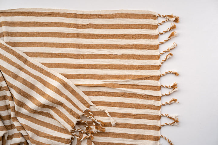 Handcrafted Turkish Cotton Beach Towel, Biscotto
