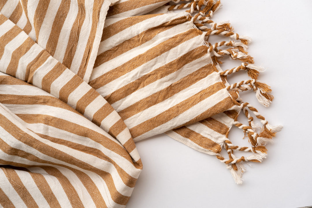 Handcrafted Turkish Cotton Beach Towel, Biscotto