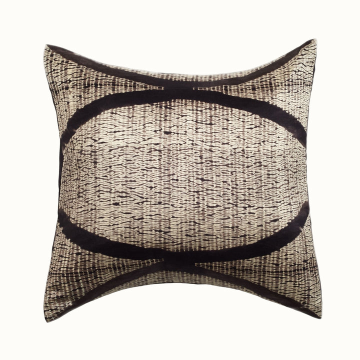 Handcrafted Silk Shibori Throw Pillow Cover, Coral