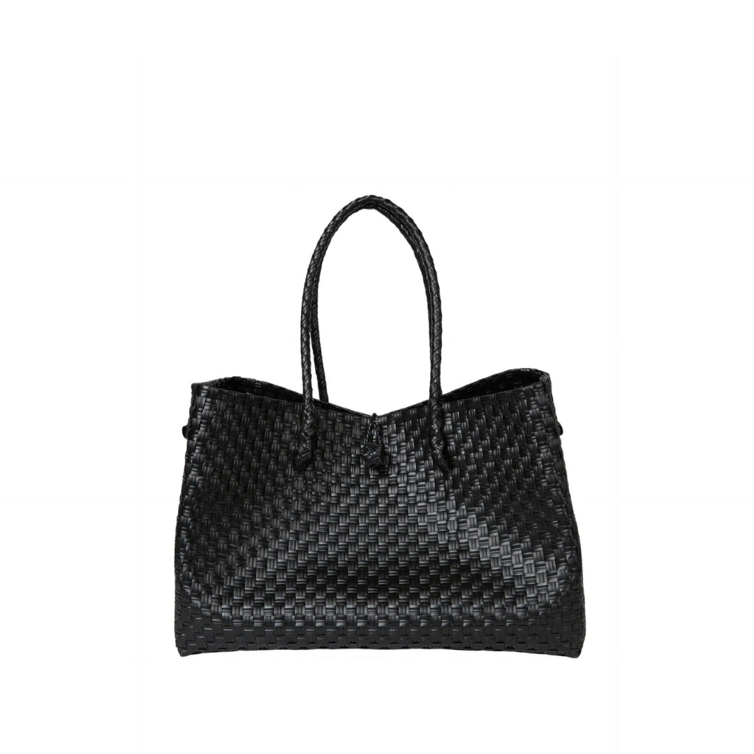 Handwoven Recycled Plastic Tote Bag, 15"