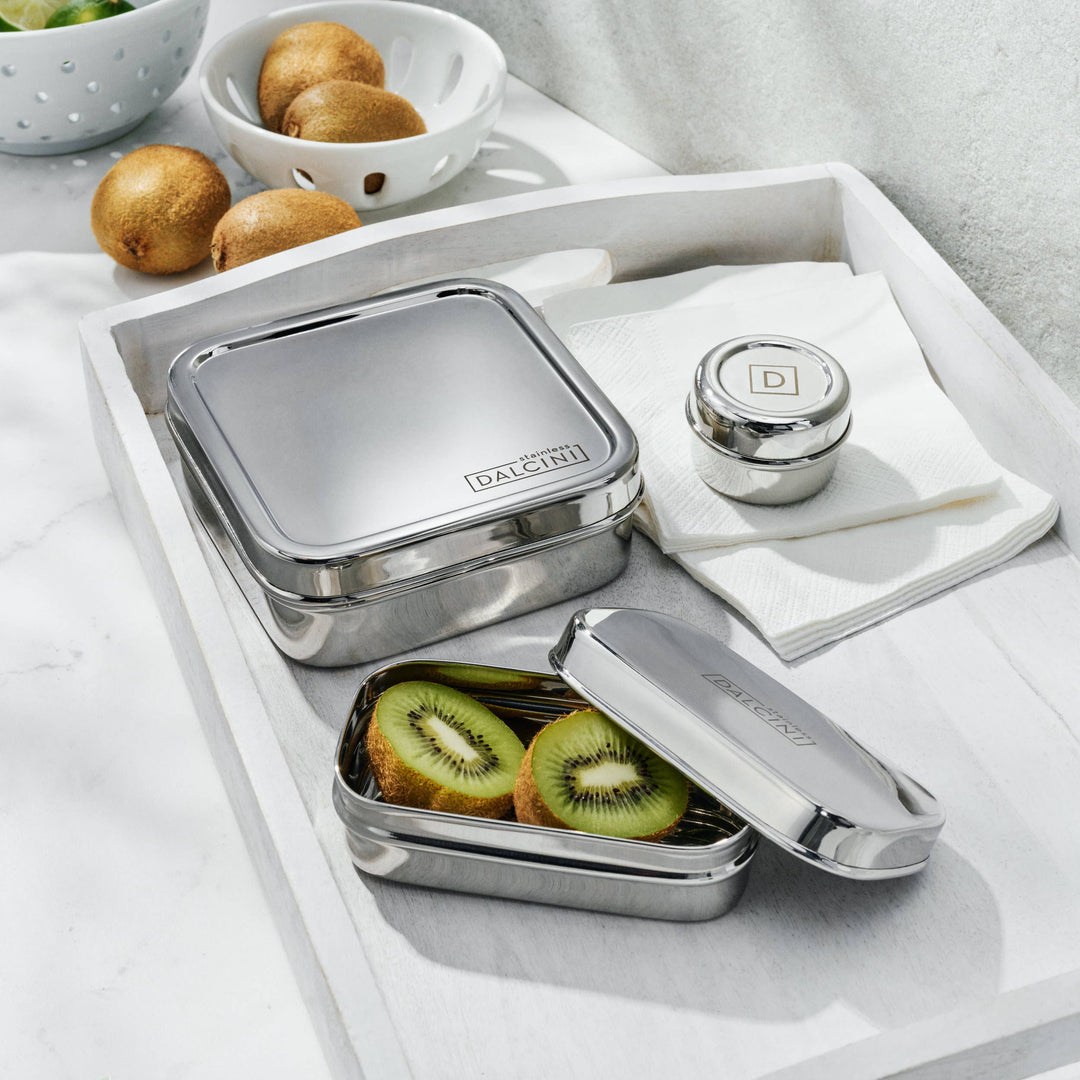 BPA-Free Stainless Steel Food Storage Set, 3 Ct.