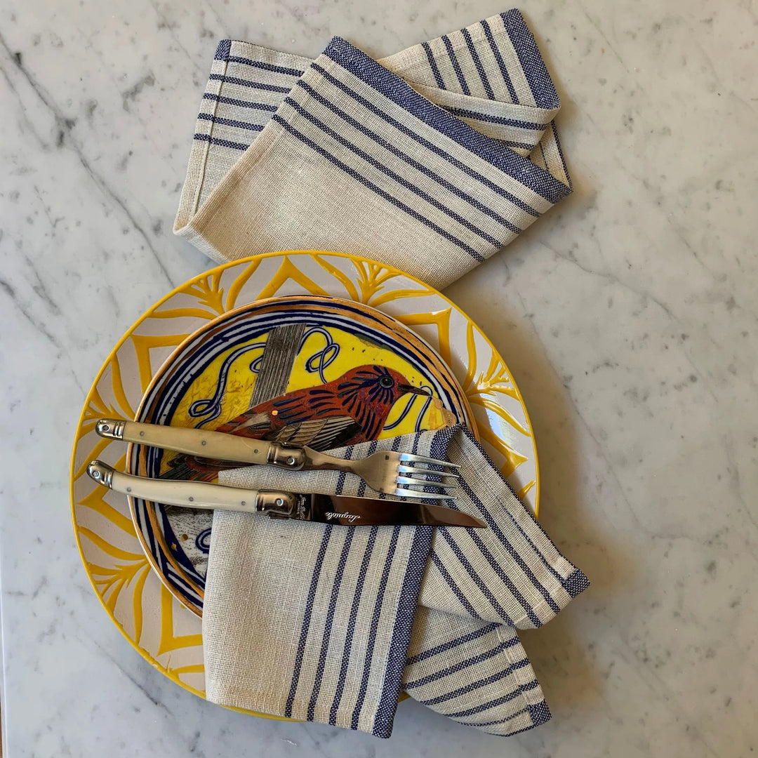 French Stripe Tablecloth Napkin Set