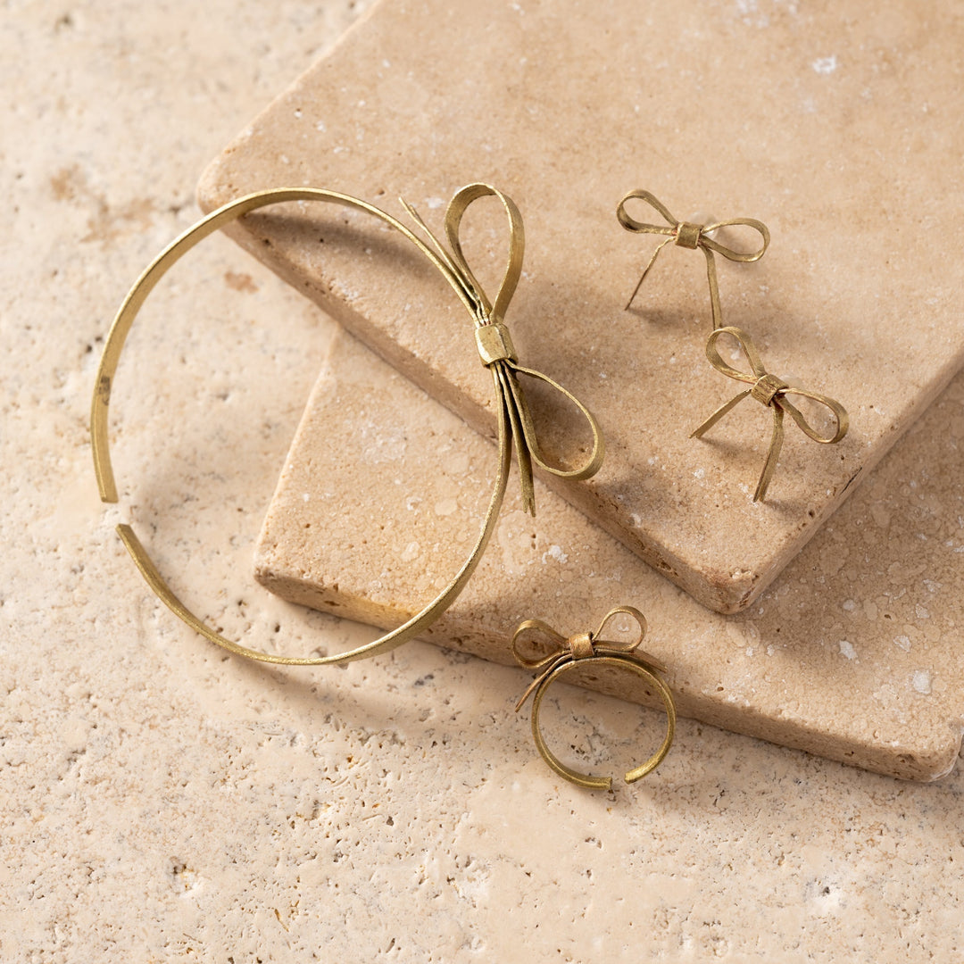 Handcrafted Bronze Bow Adjustable Bracelet, Fair Trade