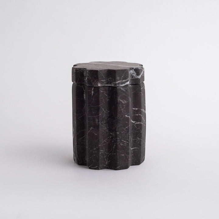 Handcrafted Black Marble Storage Container, 3.5" x 5.1"