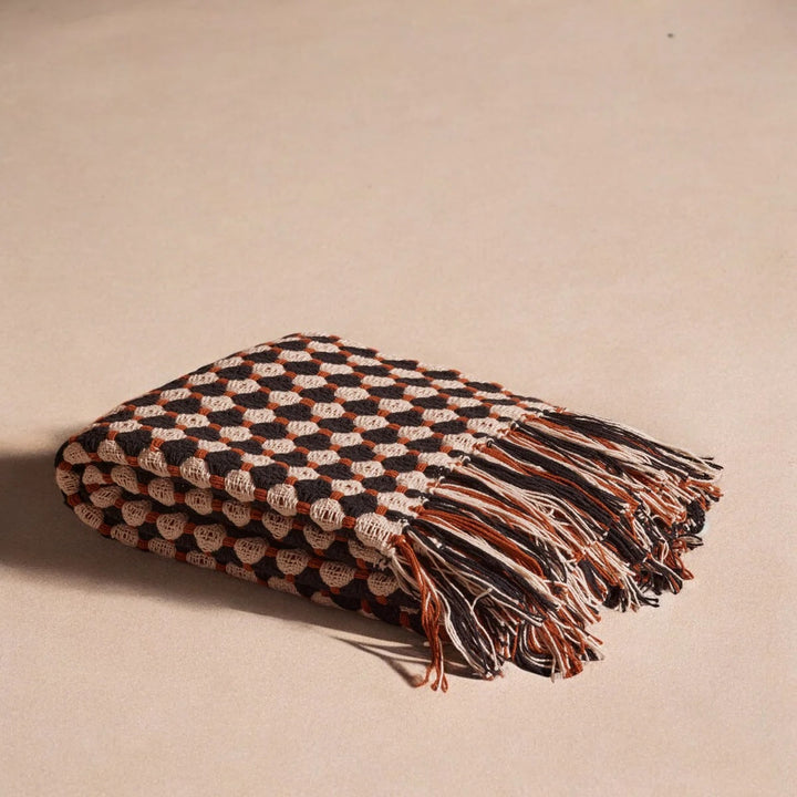 Handcrafted Organic Cotton Flatweave Throw, 60" x 50"
