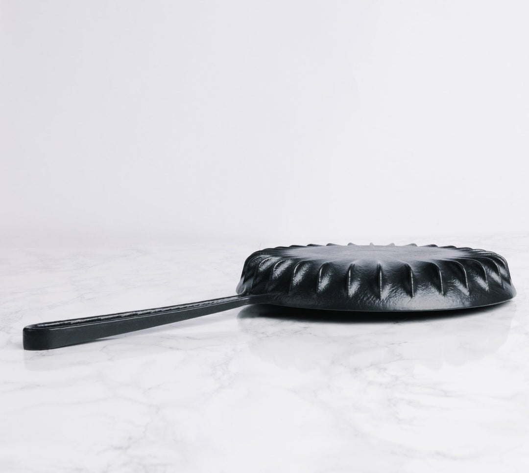 Recycled Cast Iron Enameled Frying Pan, 10"