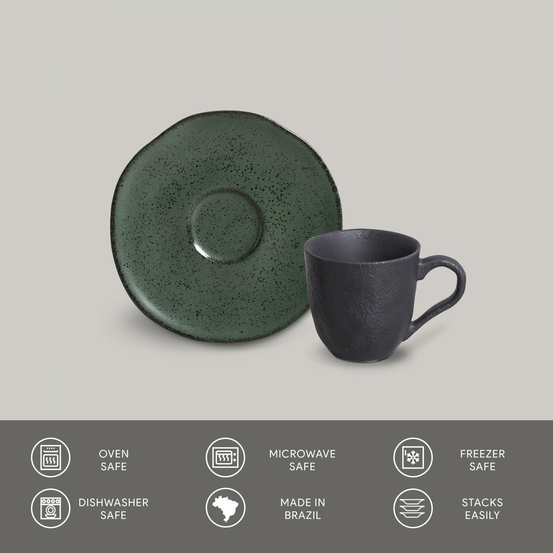 Non-Toxic Ceramic Cup &amp; Saucer Dinnerware Set, 6 Ct.