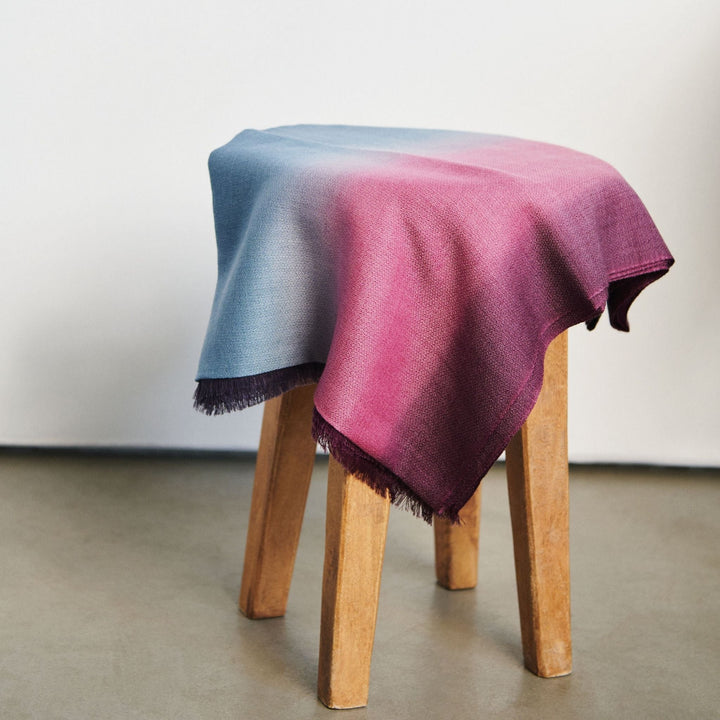 Handcrafted Cashmere Merino Scarf, 28" x 79", Iris