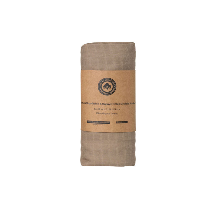 Organic Cotton Muslin Baby Swaddle Blanket, 47" x 47"