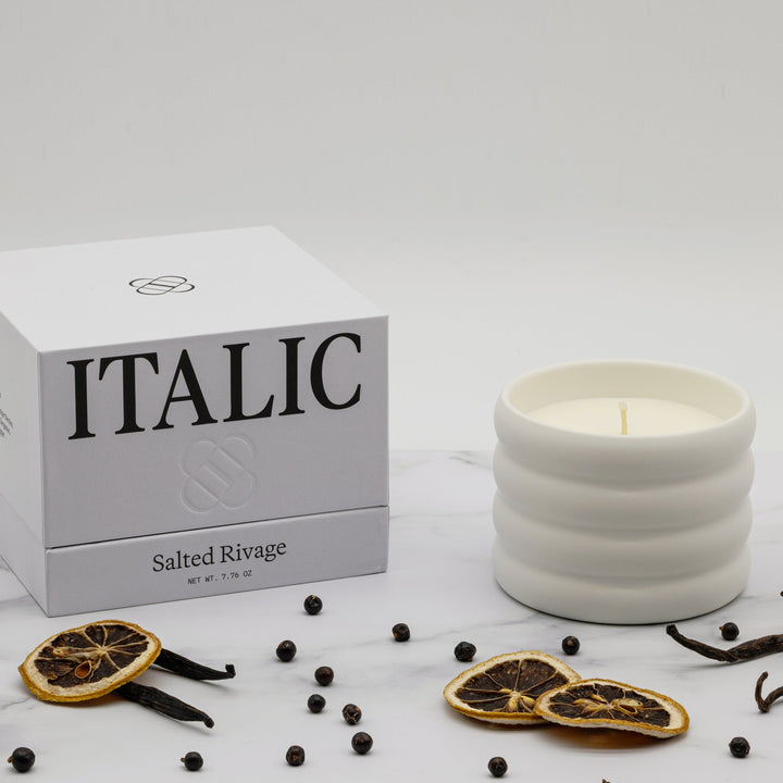 Handcrafted Soy Wax Ceramic Candle &amp; Wick Trimmer Set