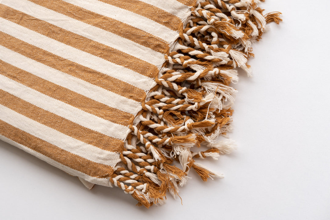 Handcrafted Turkish Cotton Beach Towel, Biscotto