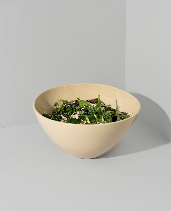 Handcrafted Stoneware Serving Bowl, 10" Speckled Cream