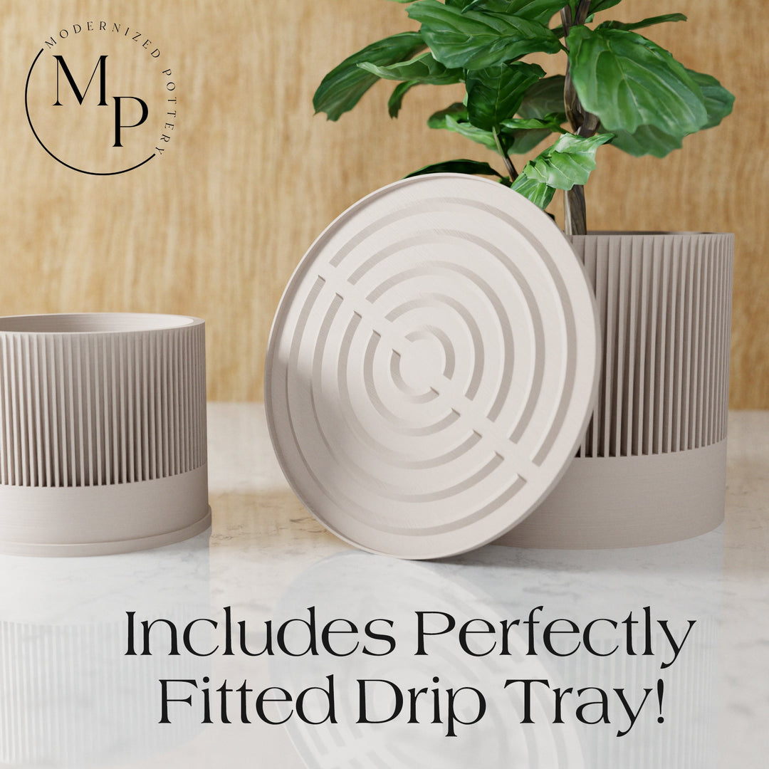 Biodegradable Plant-Based Ribbed Sakura Planter Decor