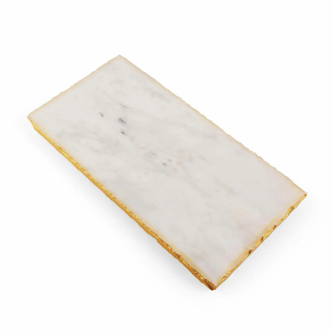 Handcrafted Marble &amp; Gold Foil Serving Board