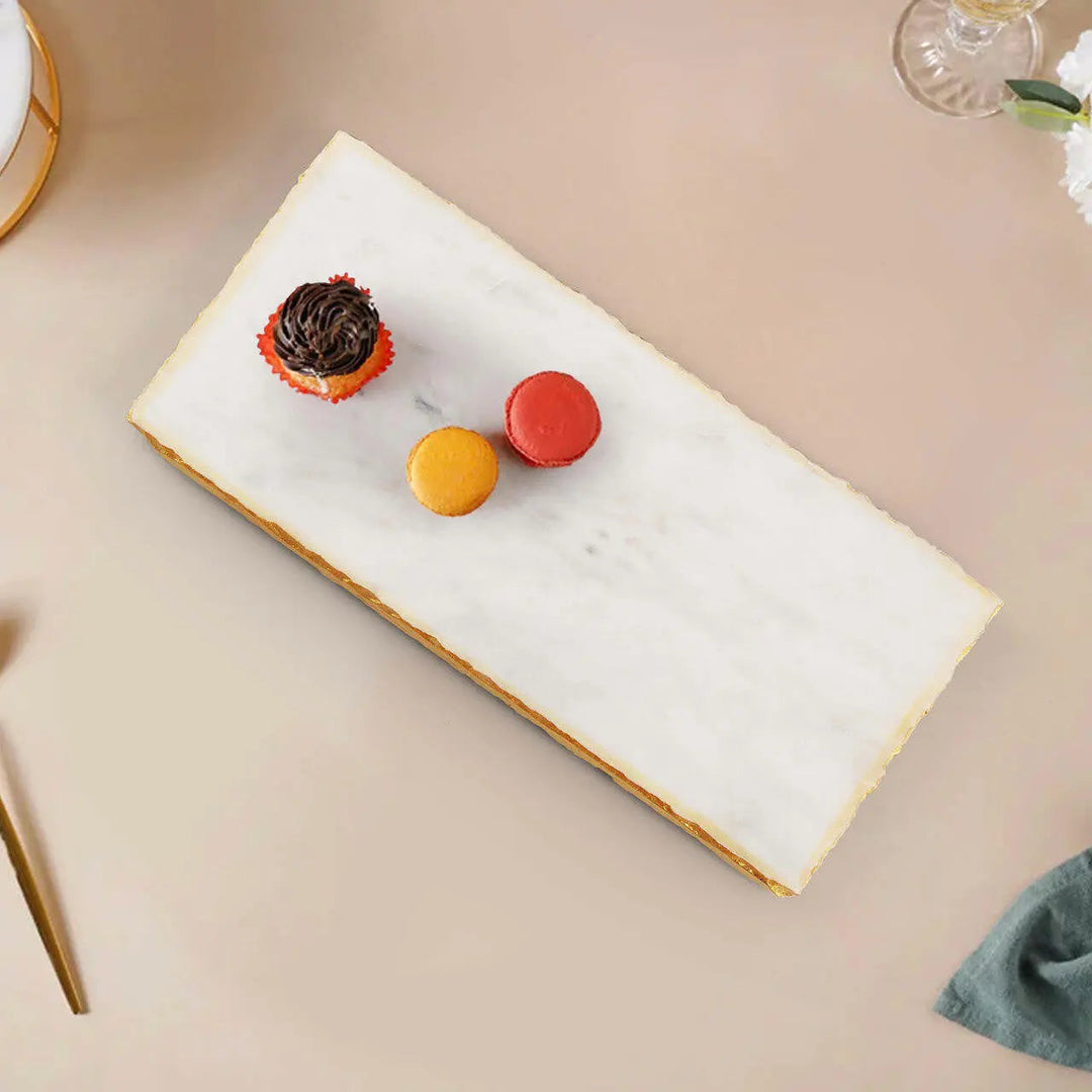 Handcrafted Marble &amp; Gold Foil Serving Board