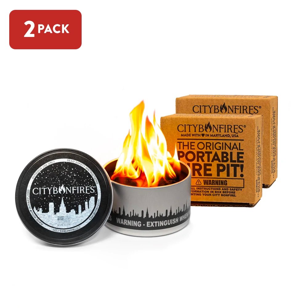 Non-Toxic Soy Wax Portable Bonfire Tin, 4" x 2"