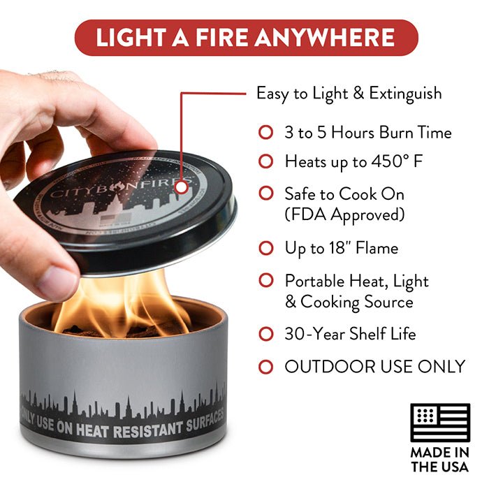 Non-Toxic Soy Wax Portable Bonfire Tin, 4" x 2"