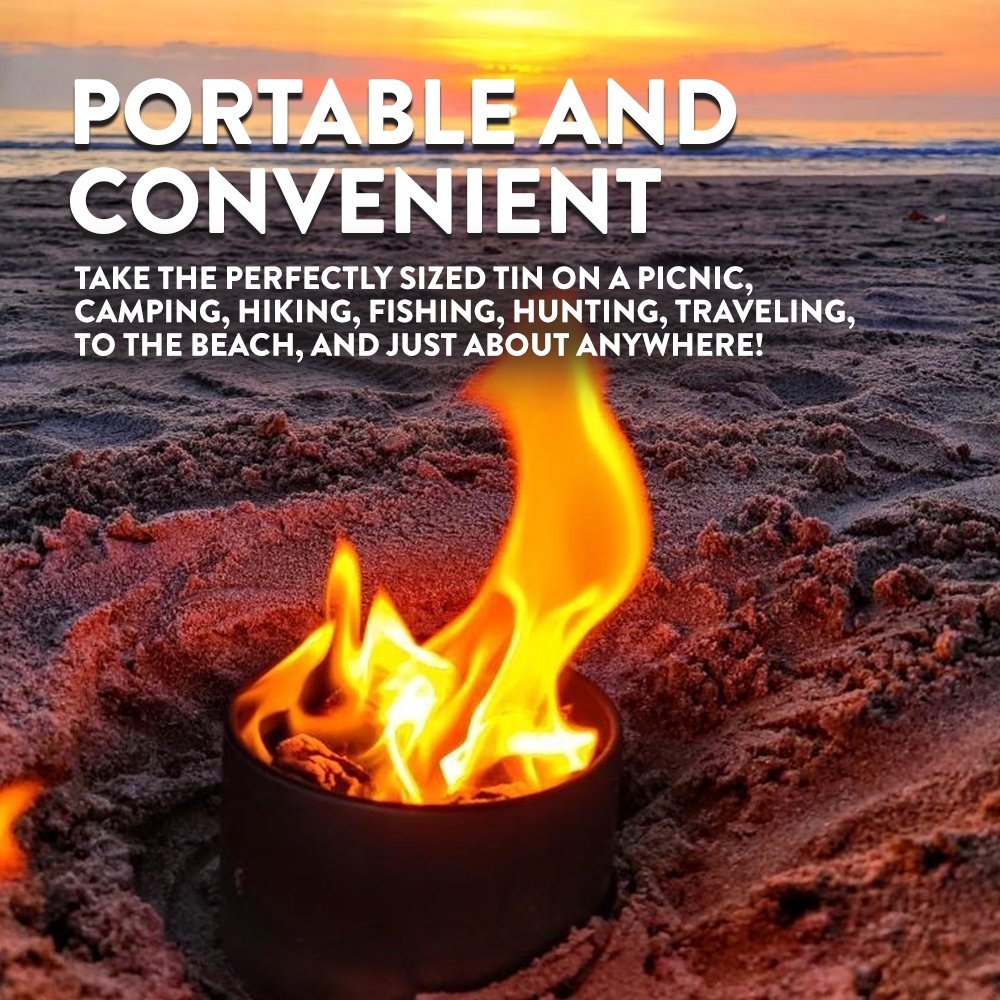 Non-Toxic Soy Wax Portable Bonfire Tin, 4" x 2"