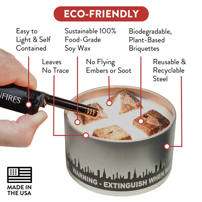 Non-Toxic Soy Wax Portable Bonfire Tin, 4" x 2"