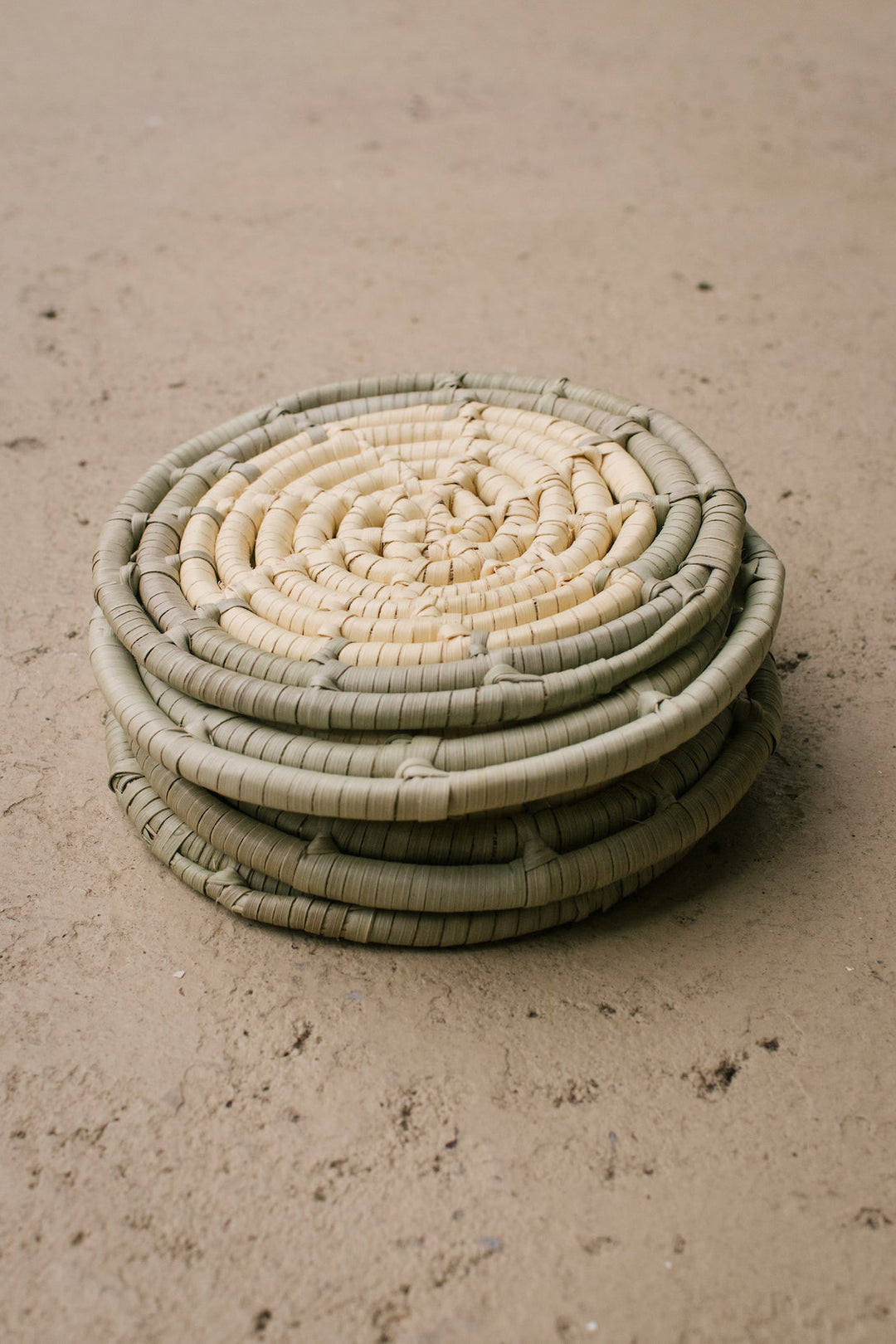 Handwoven Natural Fiber Coasters, Sage, 4 Ct.