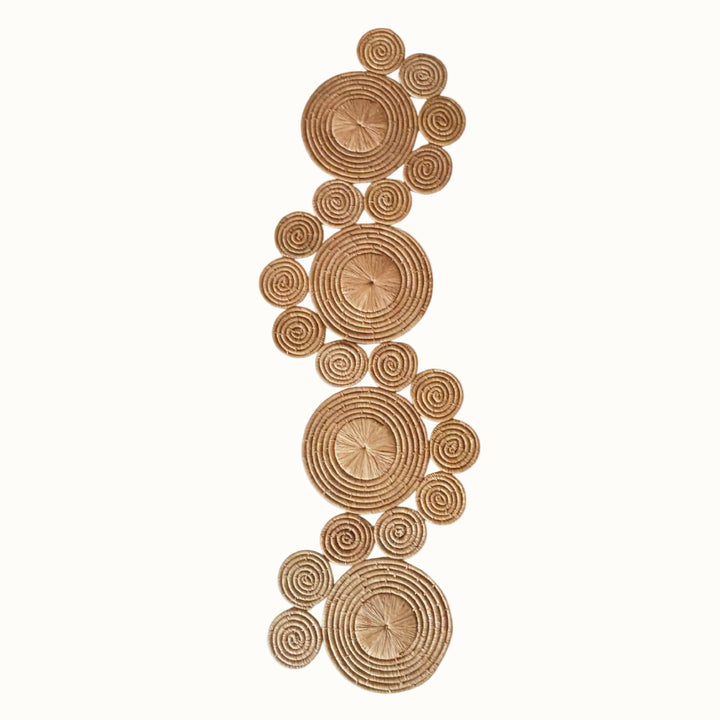 Handcrafted Raffia Dual-Purpose Decor, Natural Tan, 13" x 43"