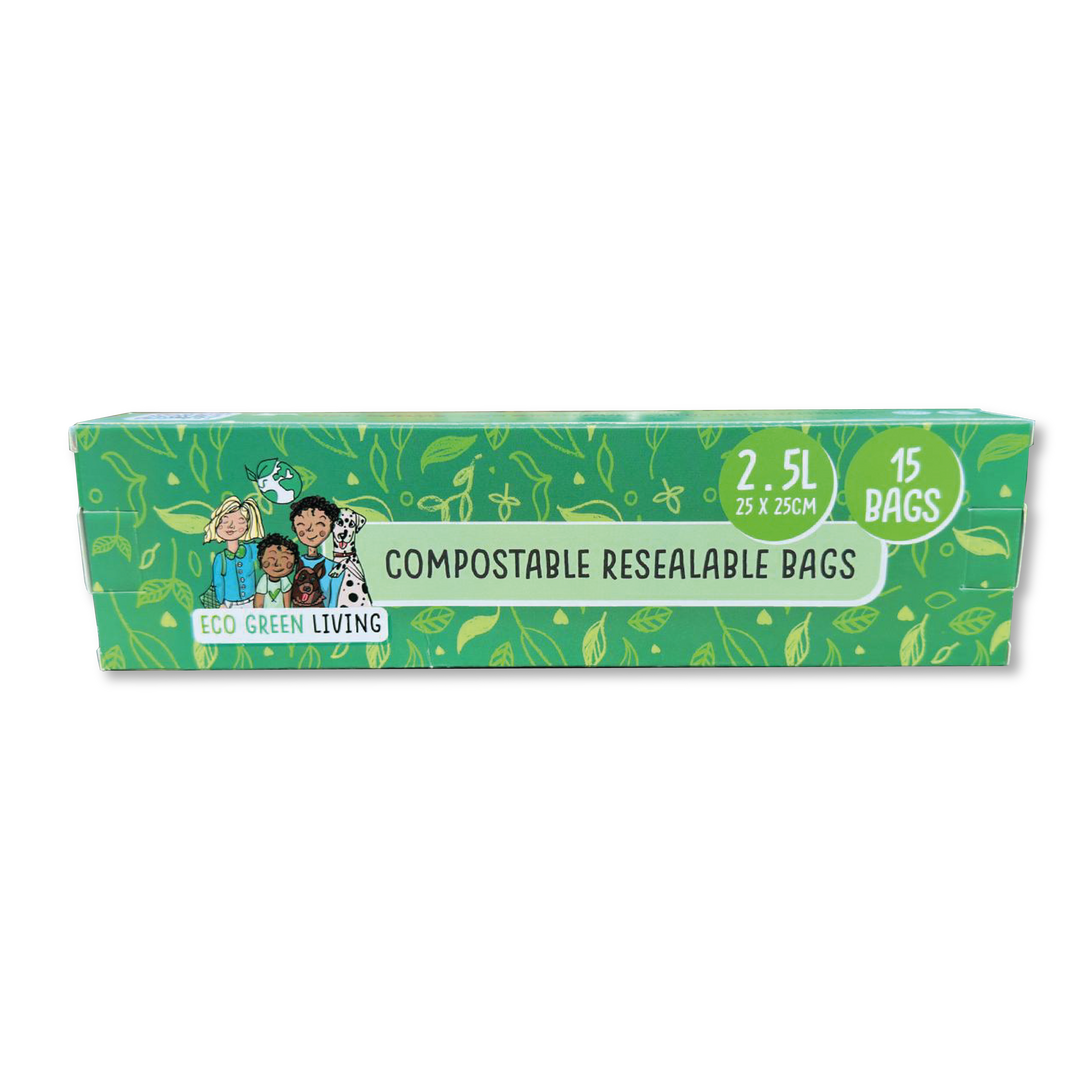 Compostable Resealable Food Storage Bags, 25 Ct.