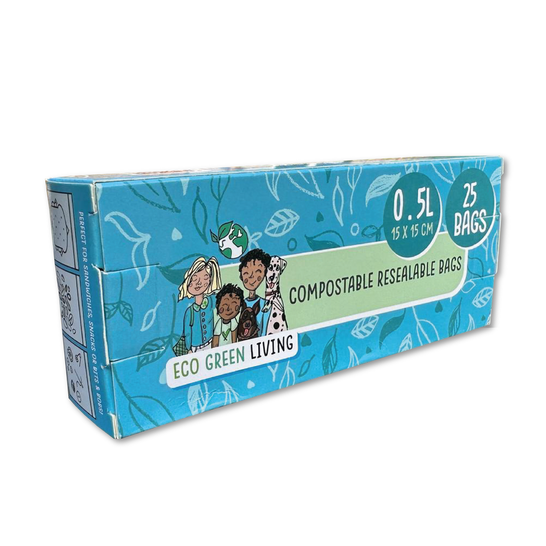 Compostable Resealable Food Storage Bags, 25 Ct.