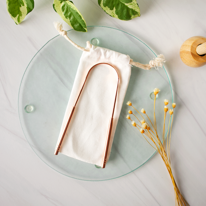 Pure Copper Ayurvedic Tongue Scraper, Oral Care