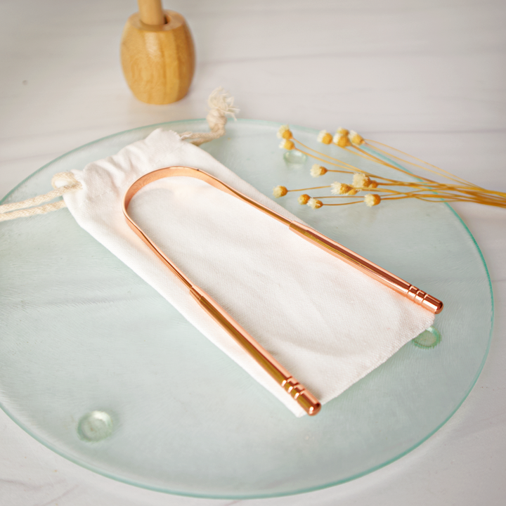Pure Copper Ayurvedic Tongue Scraper, Oral Care