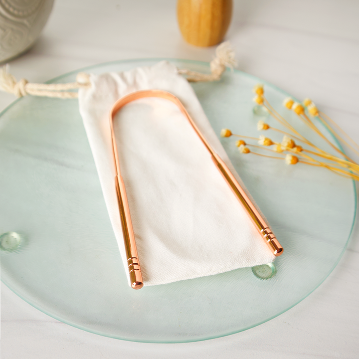 Pure Copper Ayurvedic Tongue Scraper, Oral Care