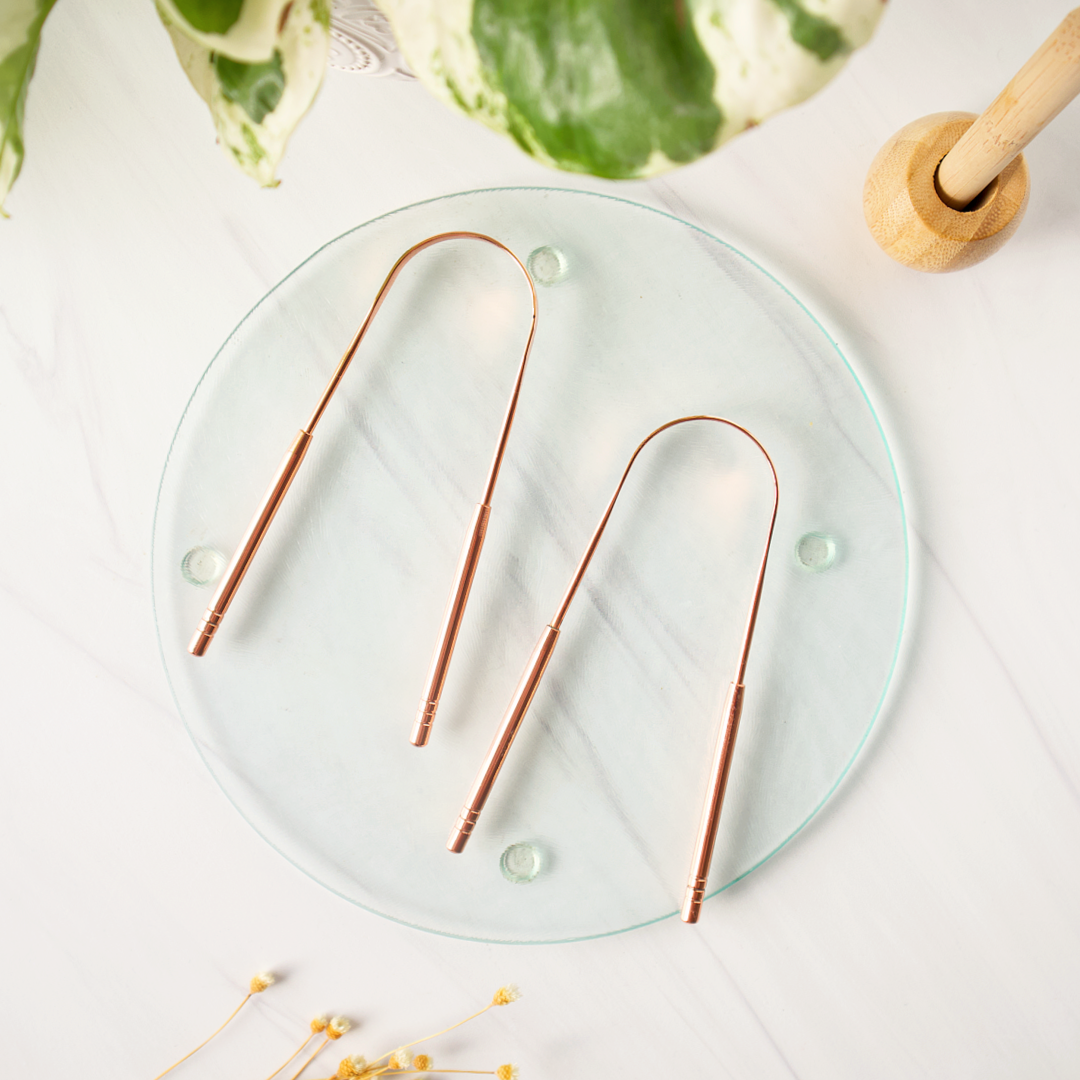 Pure Copper Ayurvedic Tongue Scraper, Oral Care