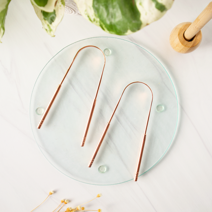 Pure Copper Ayurvedic Tongue Scraper, Oral Care