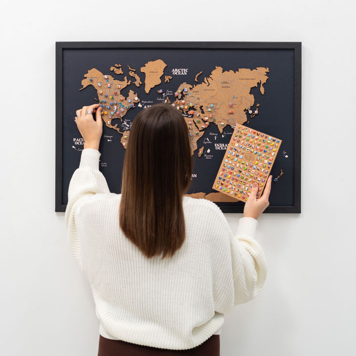 Biodegradable Cork World Map Wall Decor