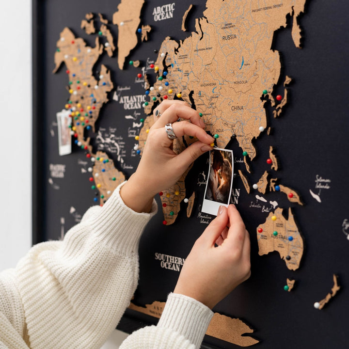 Biodegradable Cork World Map Wall Decor