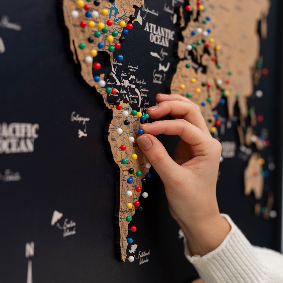 Biodegradable Cork World Map Wall Decor